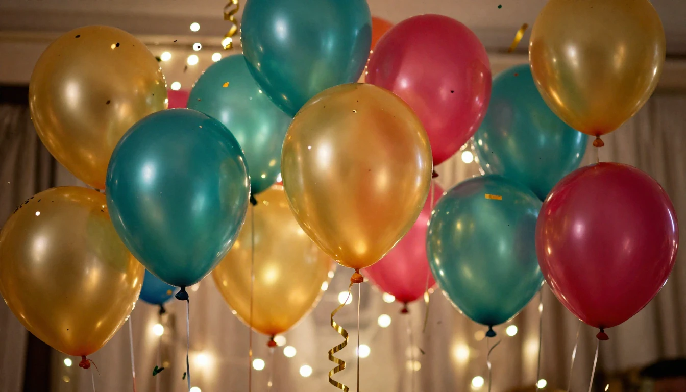 A vibrant and festive scene celebrating a special moment. Th...