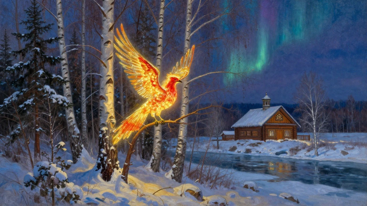 A breathtaking oil painting of a mystical Russian landscape ...
