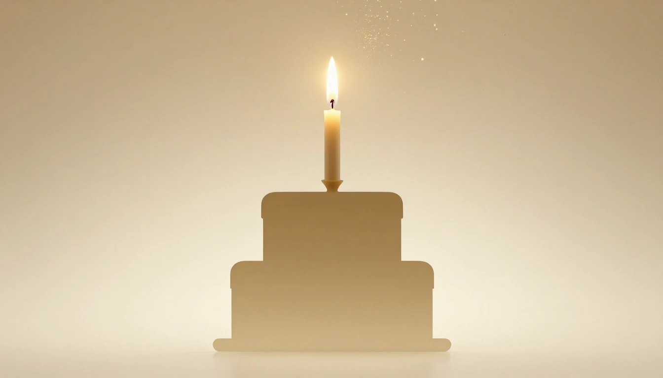 A sophisticated minimalist composition representing a milest...