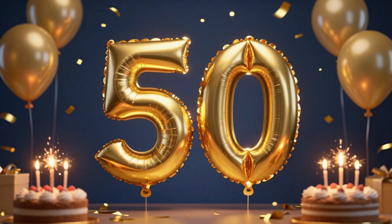 A festive and elegant birthday composition centering around ...