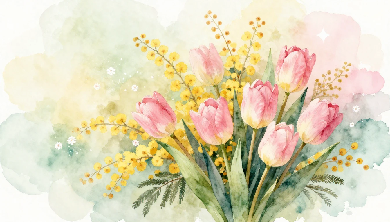 A beautiful and delicate watercolor illustration celebrating...
