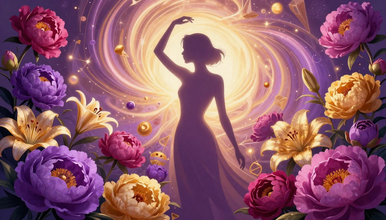 A vibrant and artistic composition celebrating femininity an...