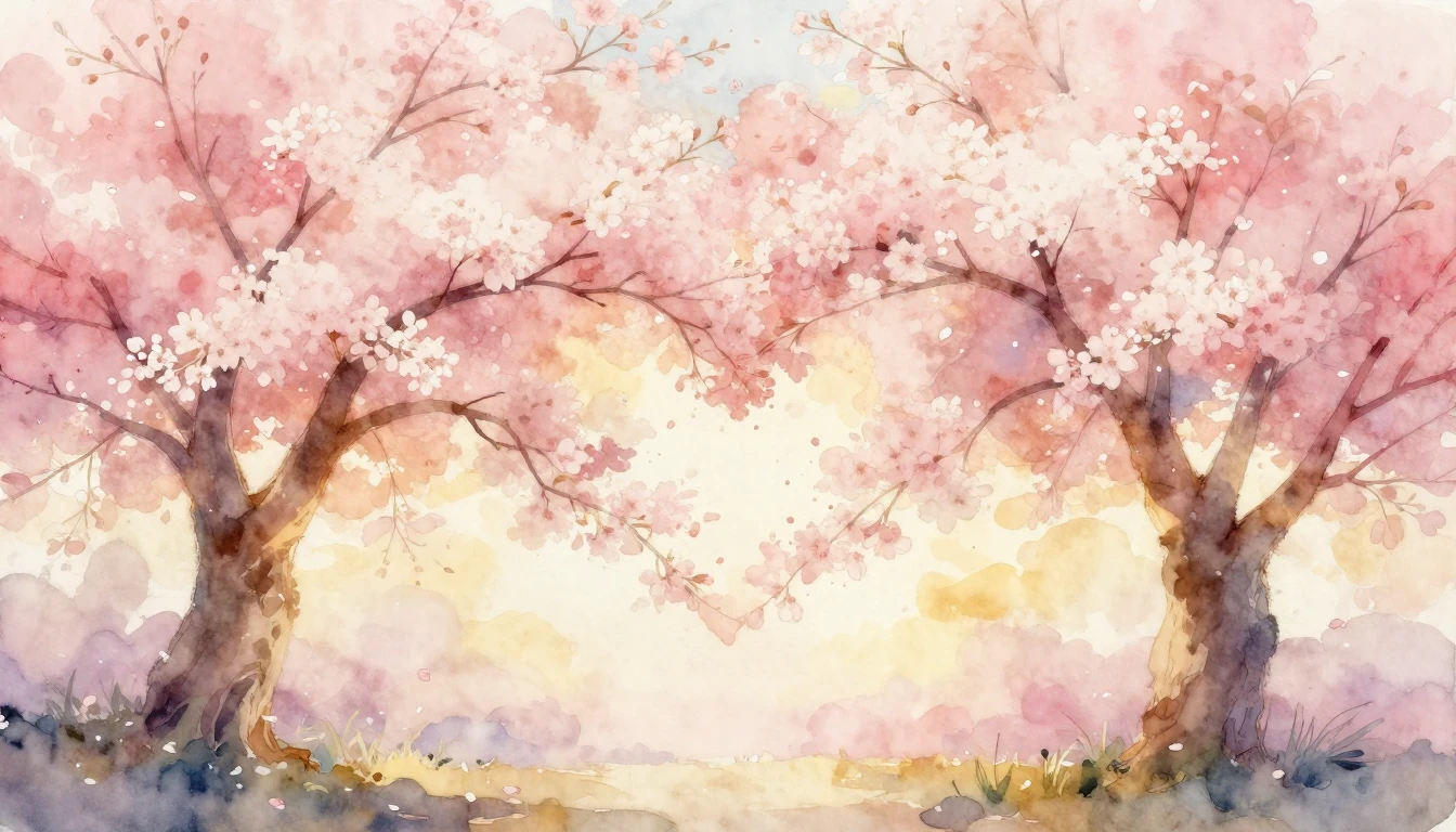 A dreamlike and ethereal watercolor painting of two delicate...