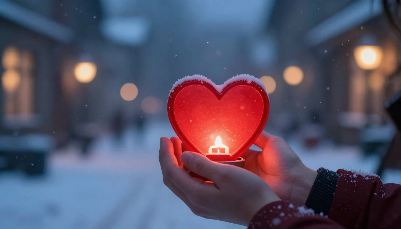 A warm and romantic close-up illustration of two hands holdi...