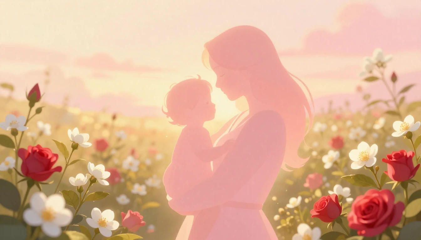 A heartwarming digital art illustration celebrating Mother's...
