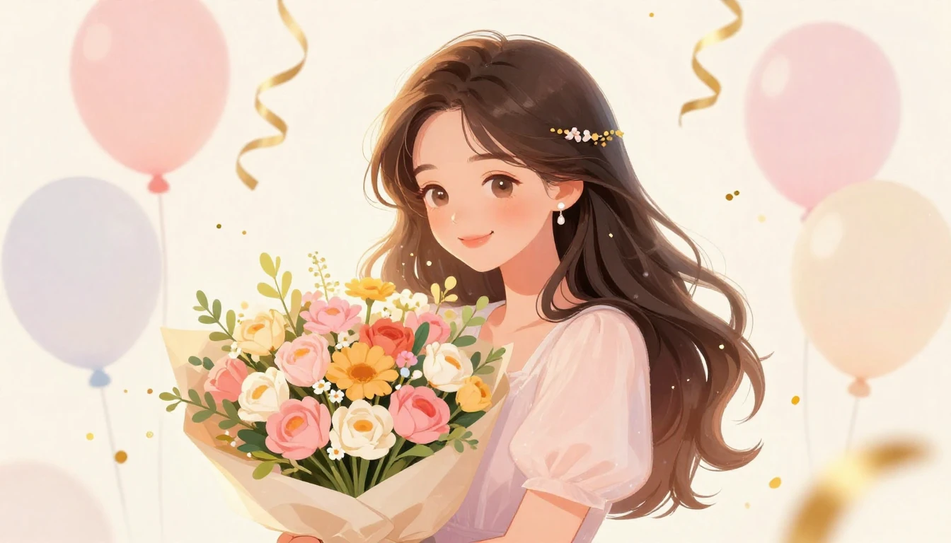 A heartwarming and festive digital art illustration featurin...