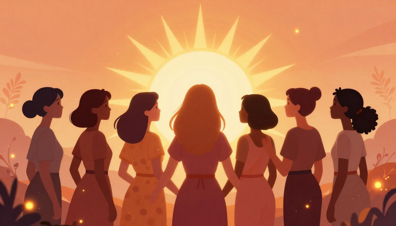 A powerful and inspiring illustration of diverse women stand...