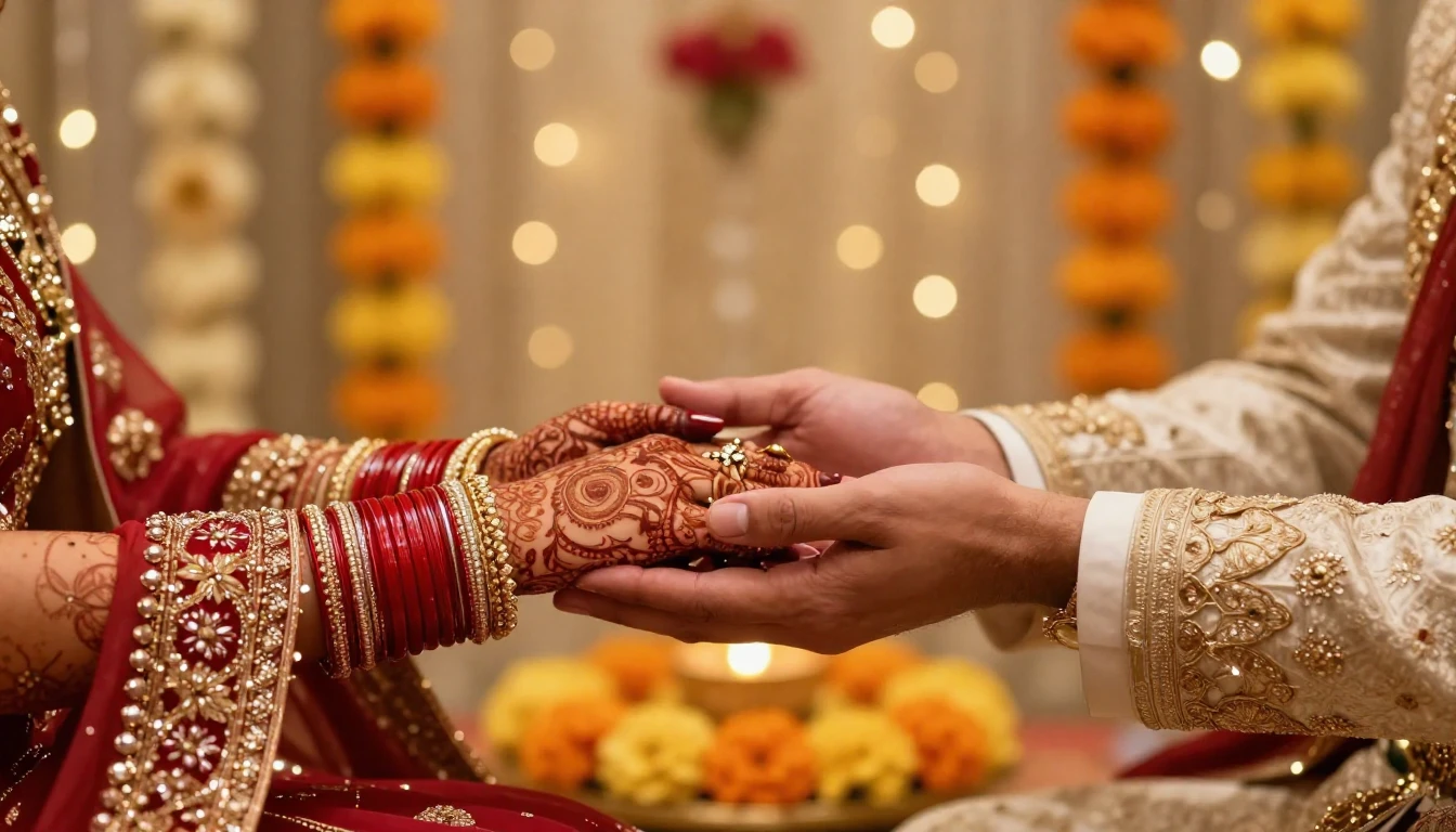 A romantic and elegant illustration of a traditional South A...