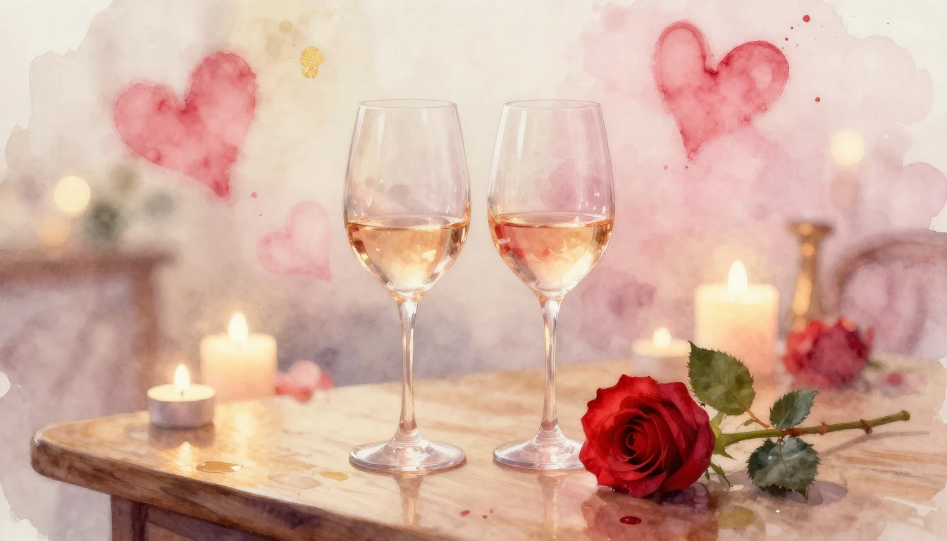 A dreamy and ethereal watercolor painting of two elegant win...