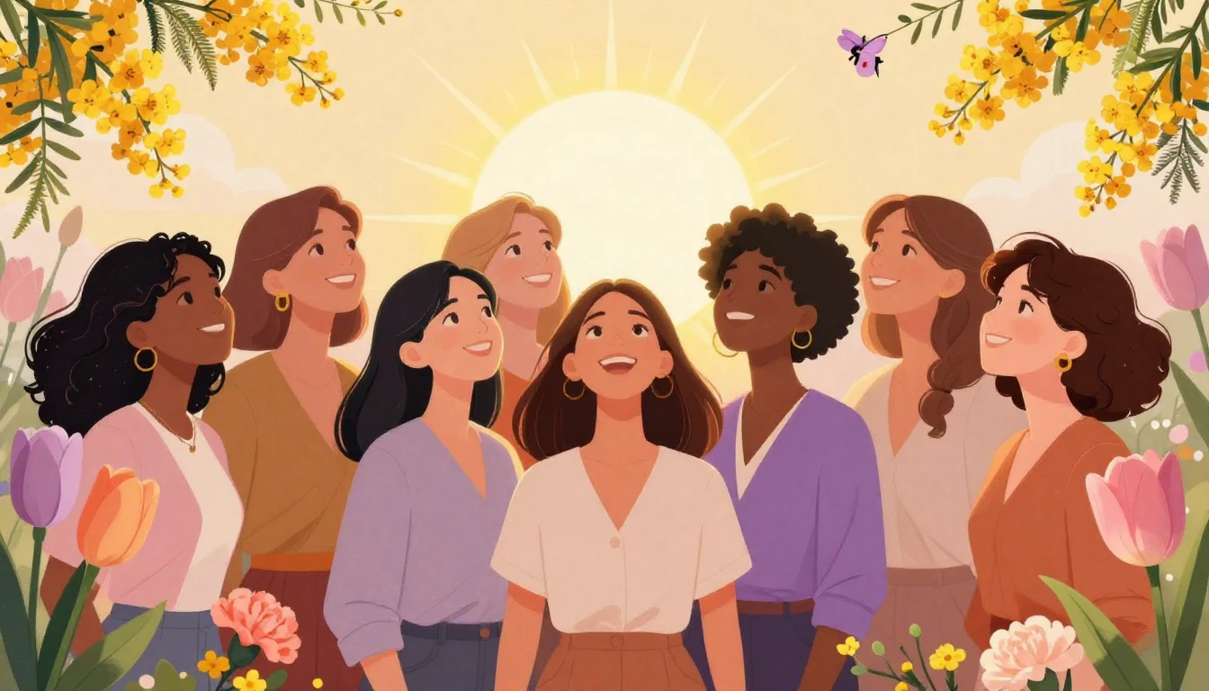 A vibrant and empowering illustration celebrating Internatio...