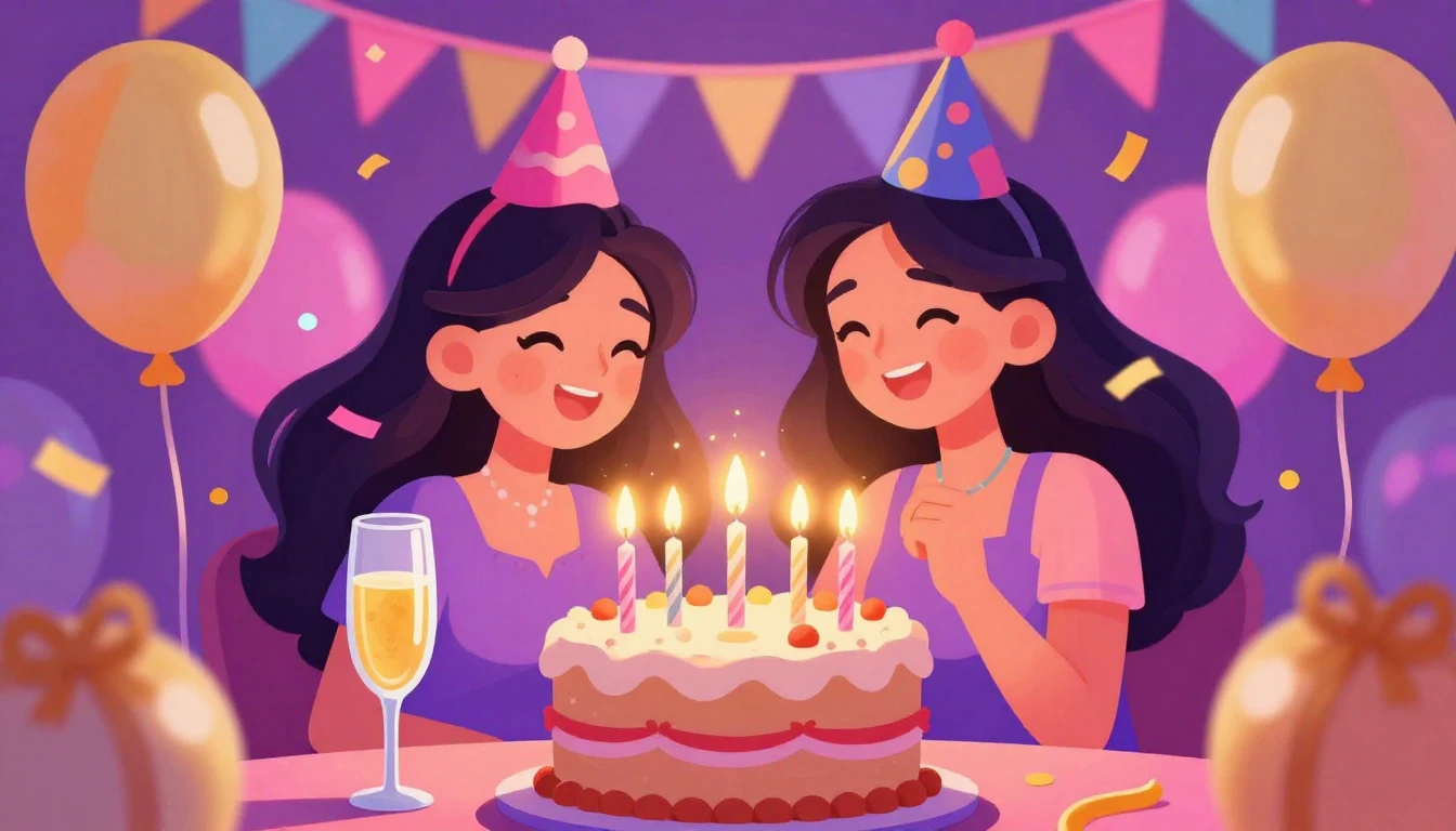 A vibrant and joyful digital art illustration representing a...