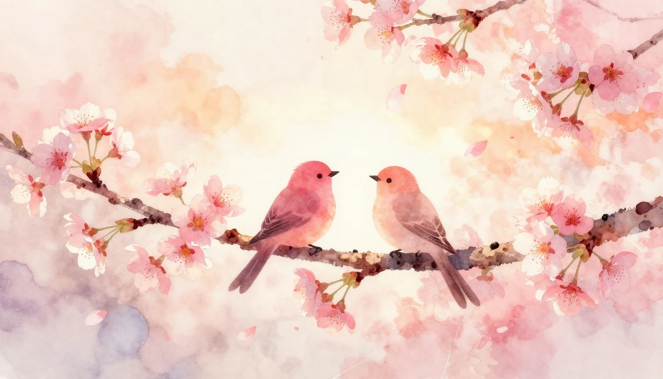 A beautiful watercolor painting depicting two stylized silho...