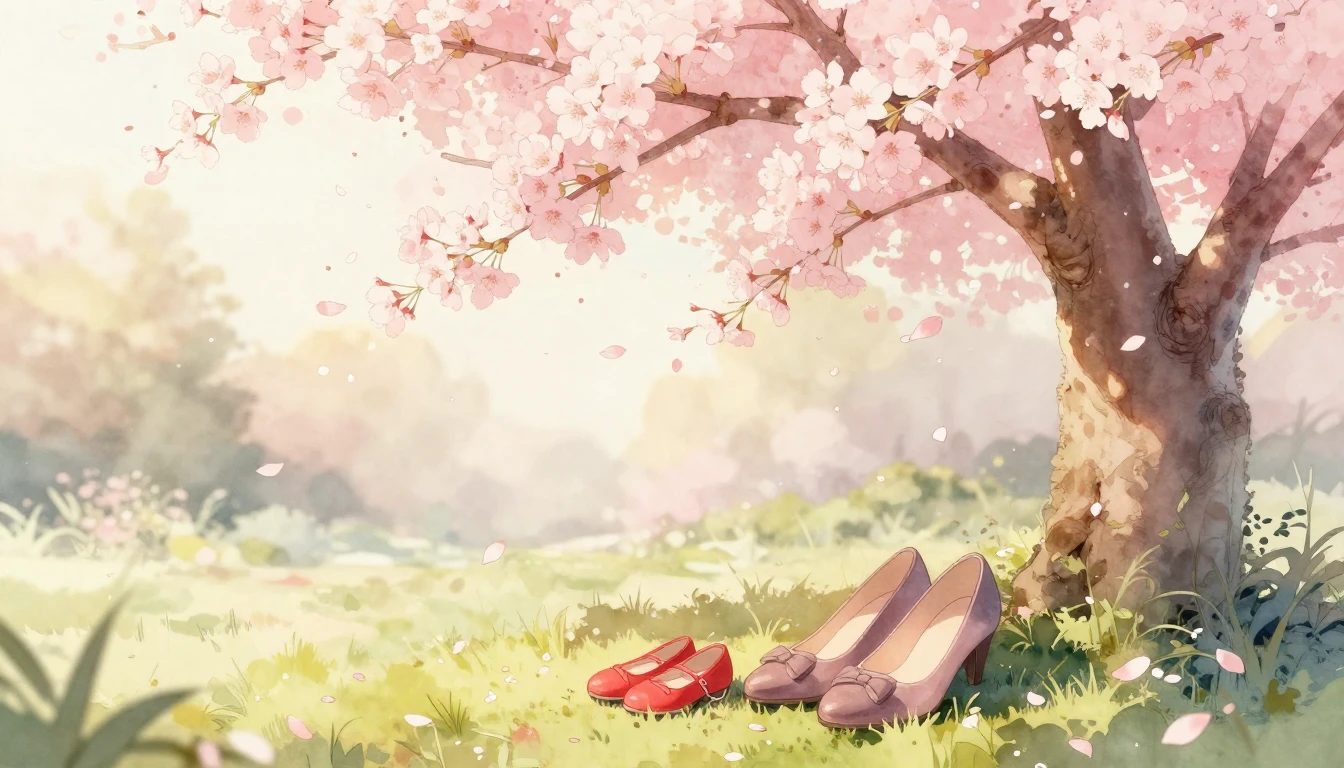 A beautiful watercolor illustration of a cherry blossom tree...