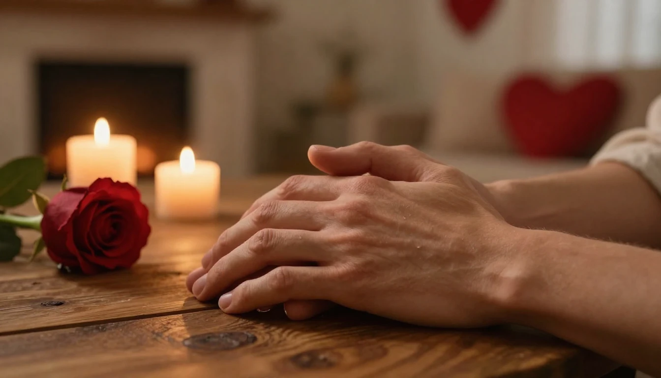 A highly detailed cinematic close-up shot of two hands holdi...