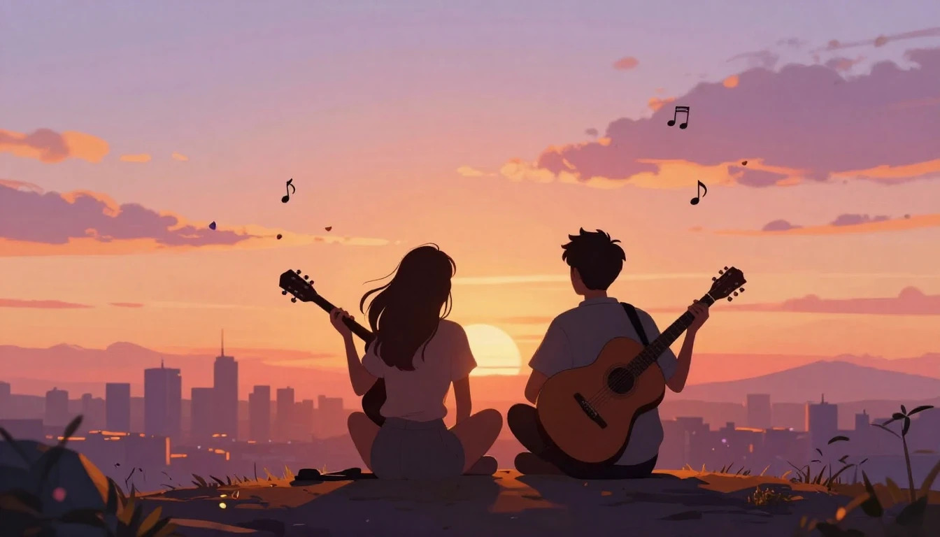 A warm and nostalgic illustration celebrating friendship. Tw...