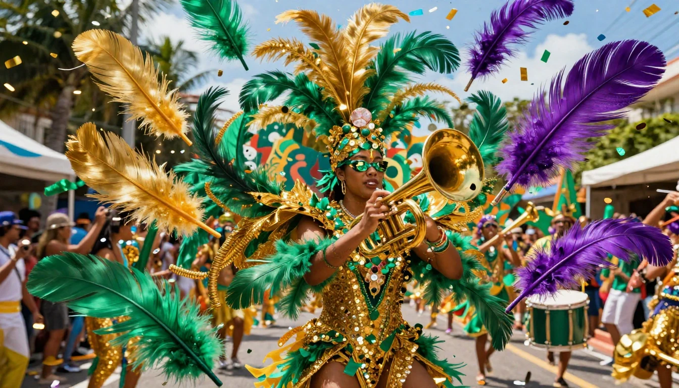 A vibrant explosion of colors representing a festive street ...