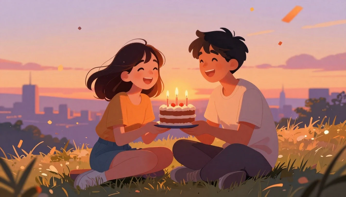 A heartwarming digital art illustration of two best friends ...