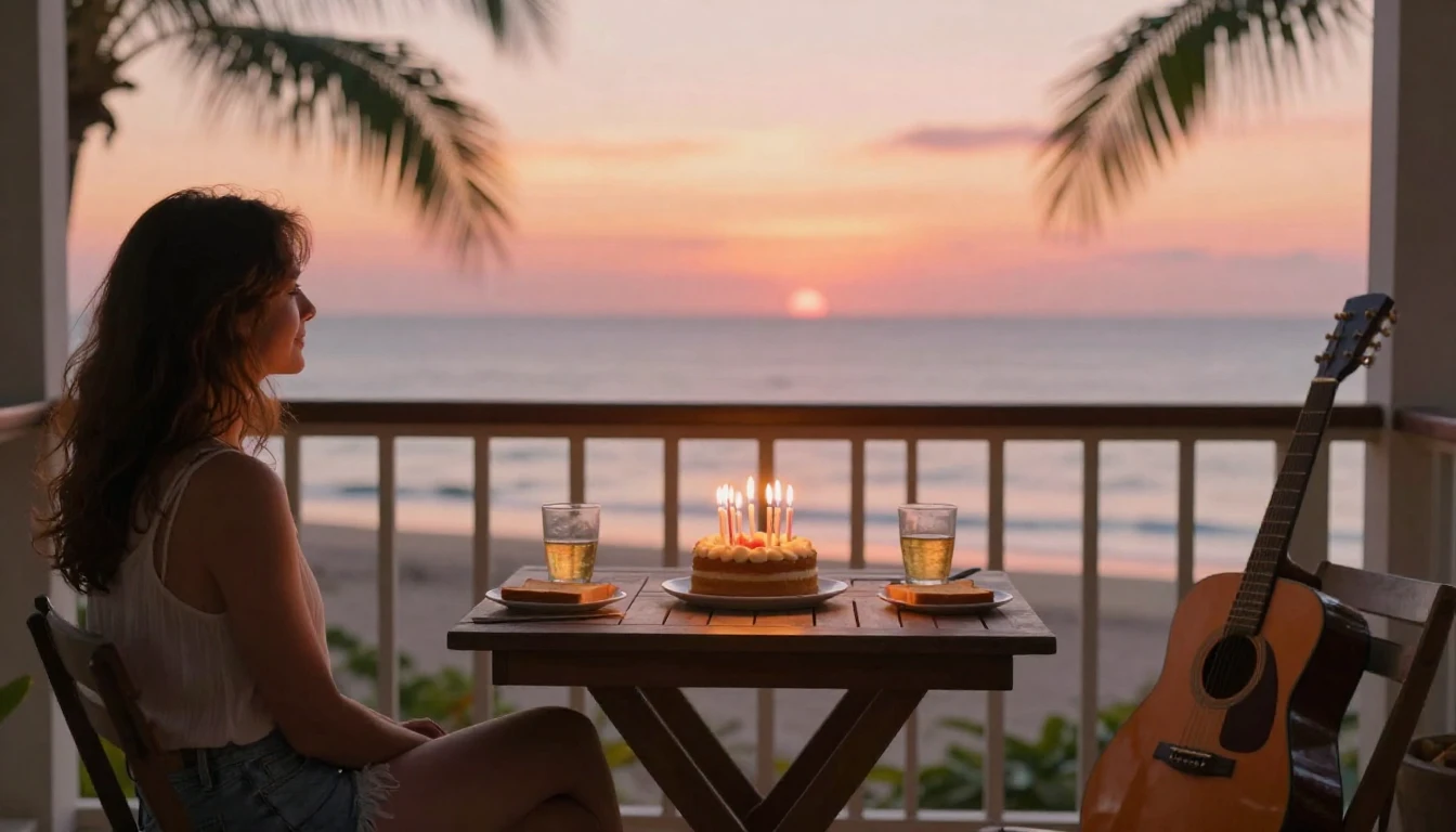 A warm and inviting scene of a casual birthday celebration o...