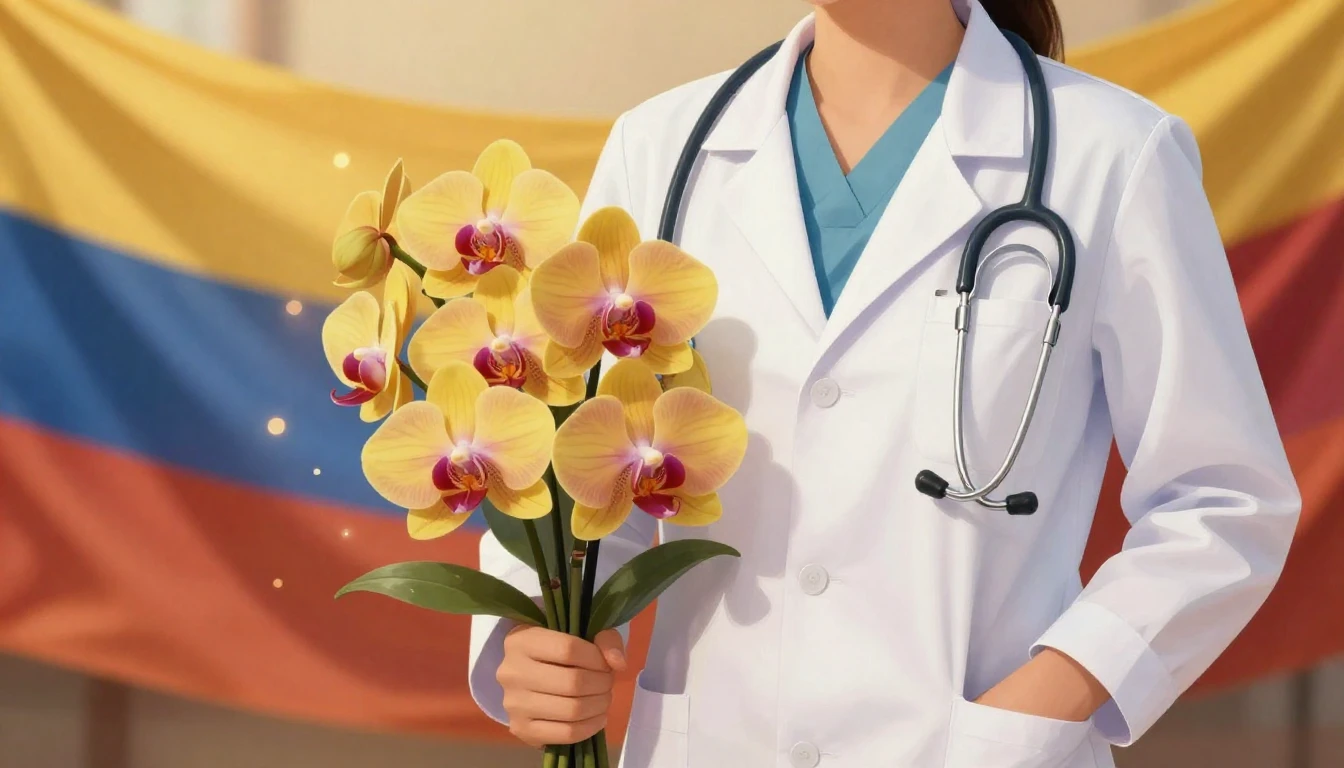 A high-quality digital illustration celebrating medical prof...