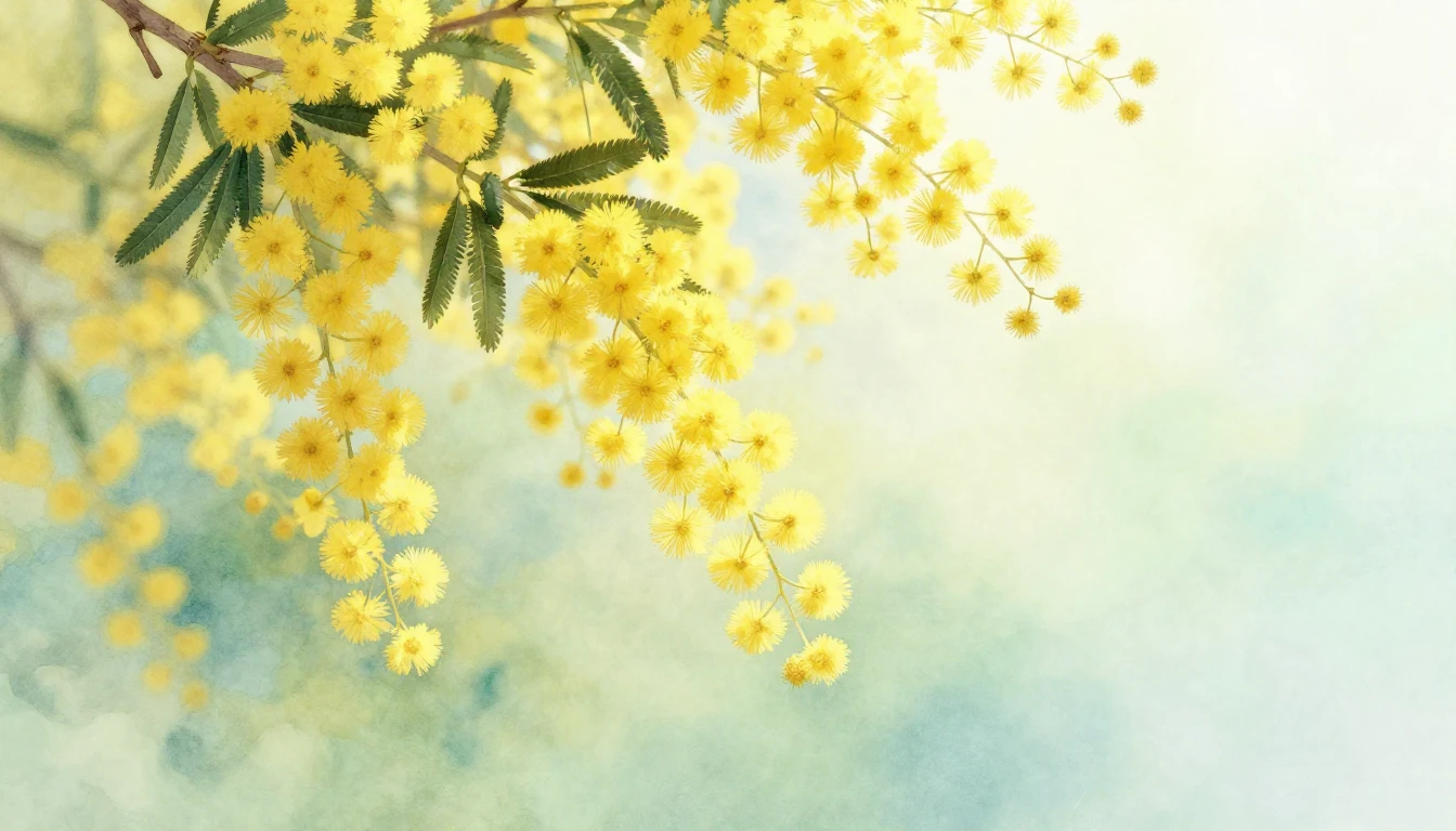 A beautiful and delicate watercolor painting of bright yello...