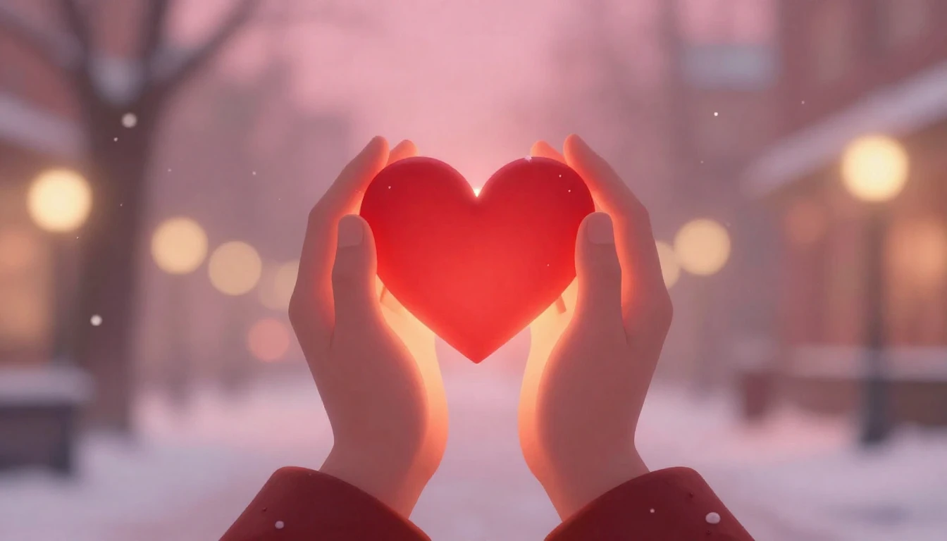 A romantic and dreamy illustration focusing on a pair of han...