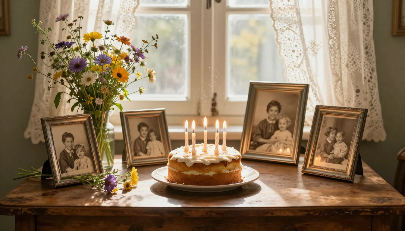 A heartwarming and nostalgic still life composition on a vin...