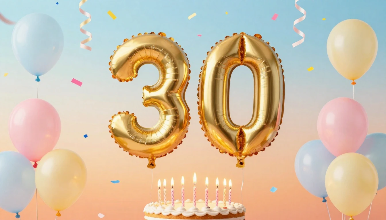 A bright and festive birthday celebration image focusing on ...