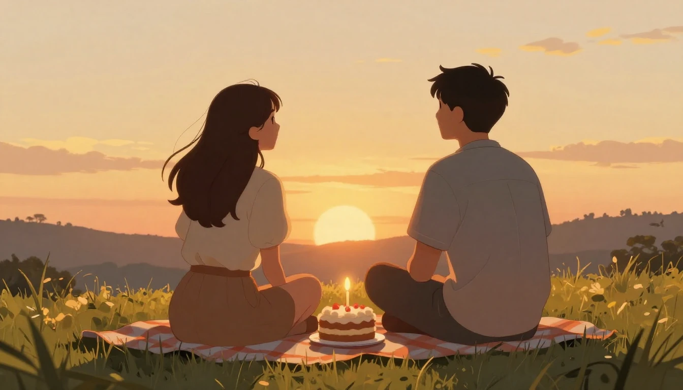 A warm and nostalgic illustration of two friends sitting on ...