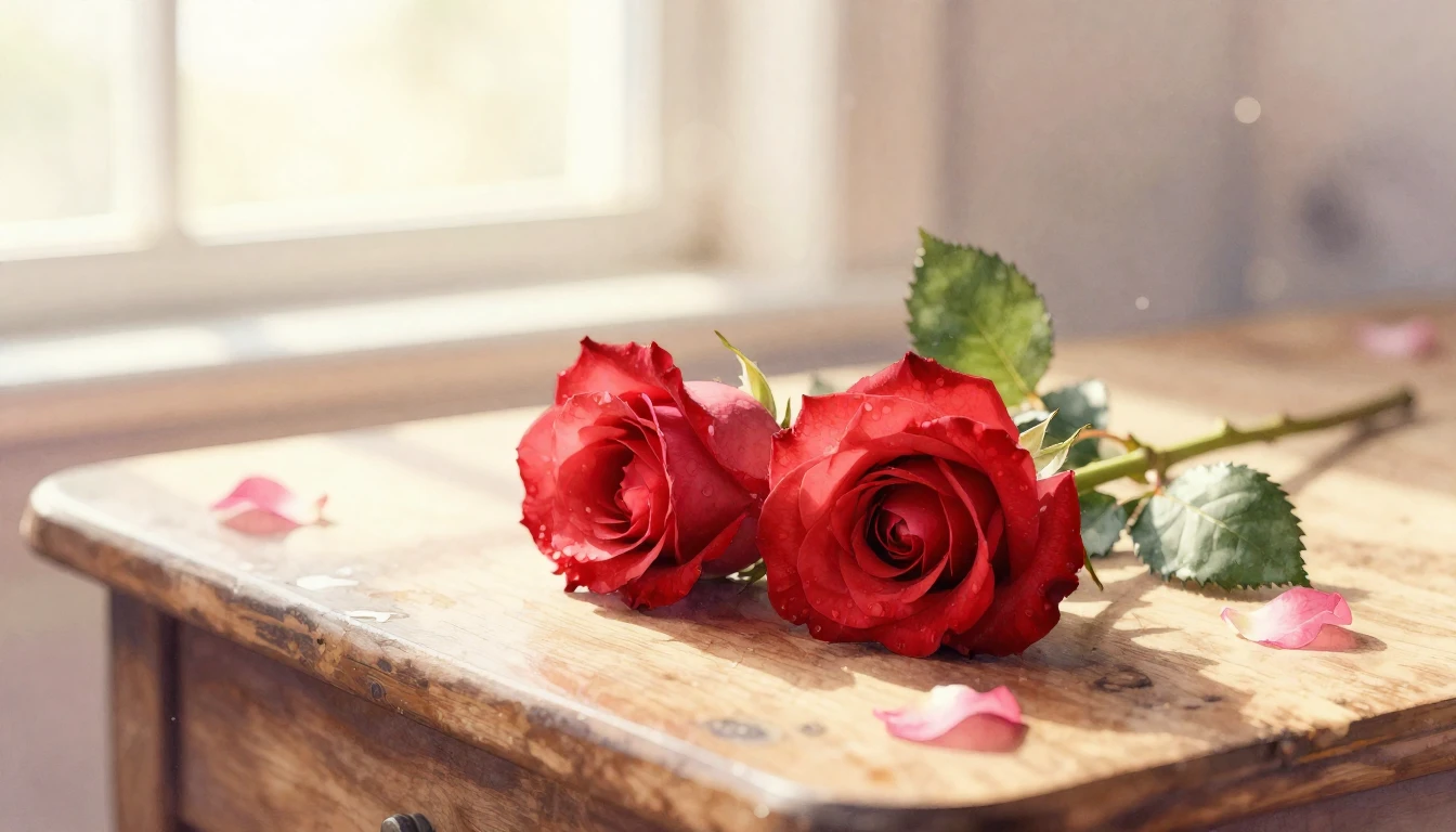 A beautiful and delicate watercolor painting of two intertwi...