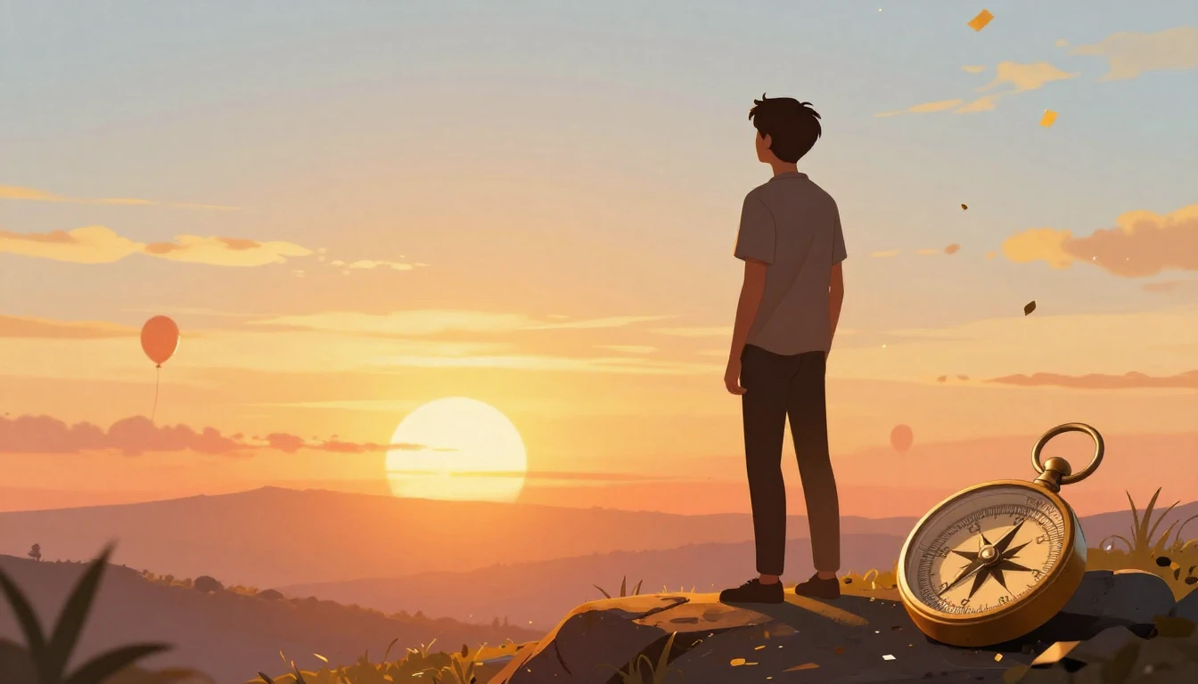 A warm and uplifting digital art illustration depicting a si...