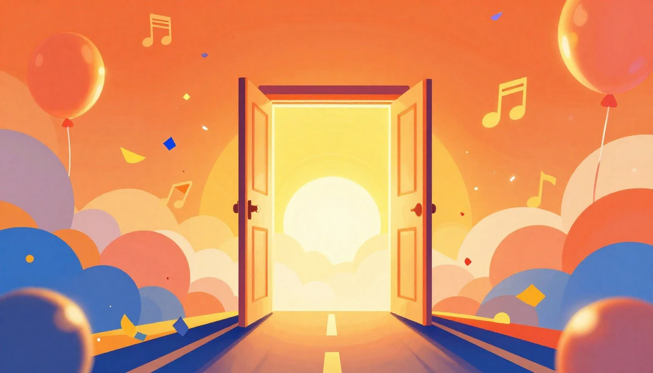 A vibrant digital art illustration of a joyful birthday cele...