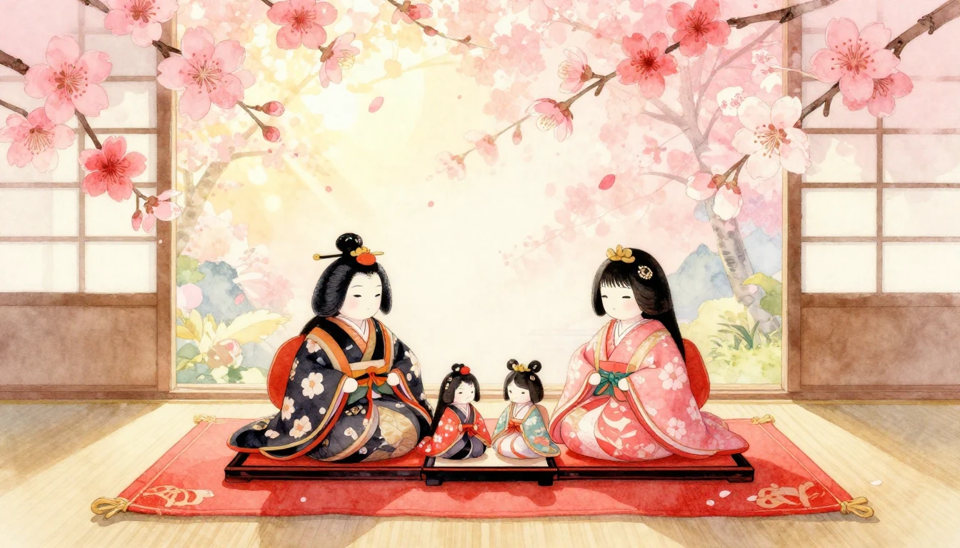 A heartwarming watercolor painting of a traditional Japanese...