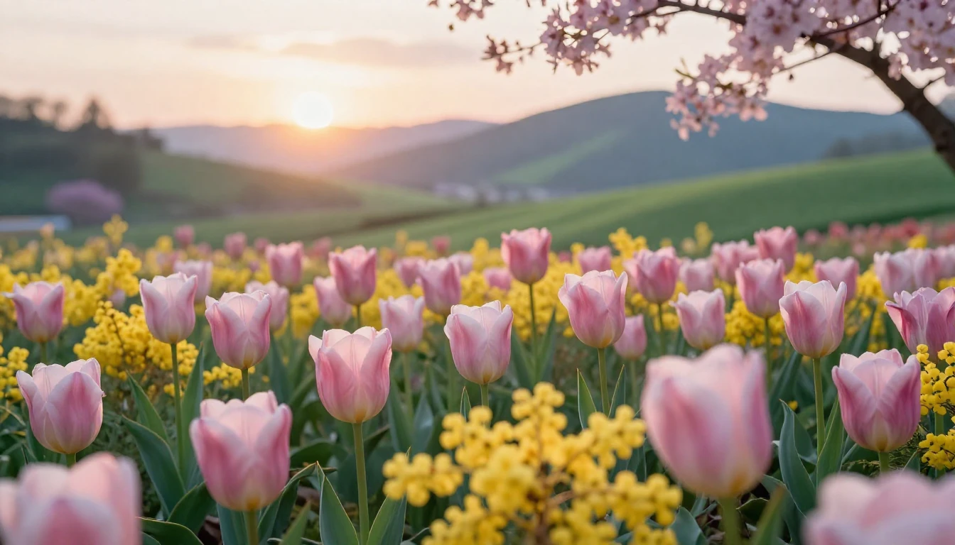 A breathtaking landscape representing the arrival of spring....