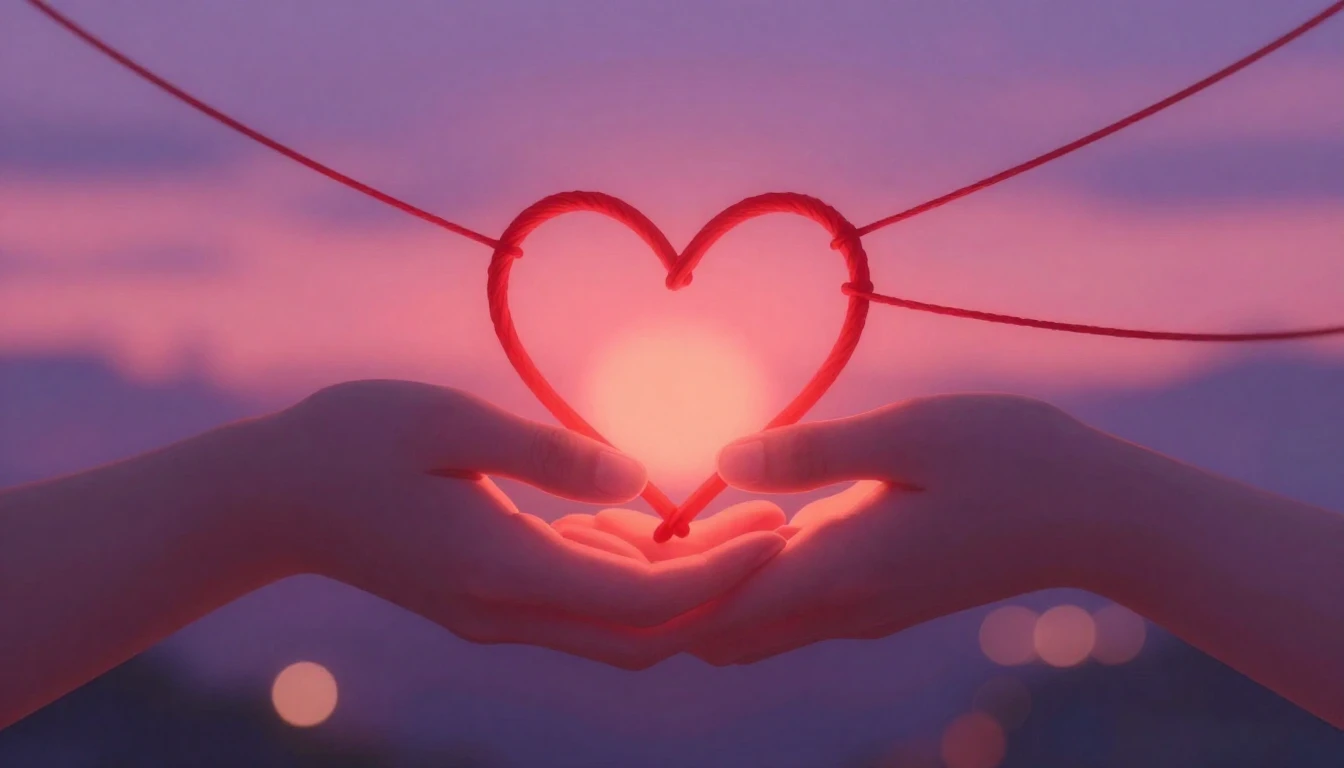 A romantic and dreamy digital art illustration of two intert...