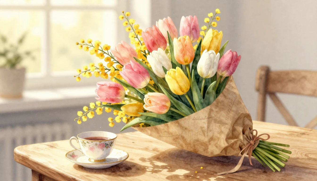 A heartwarming and gentle watercolor illustration symbolizin...