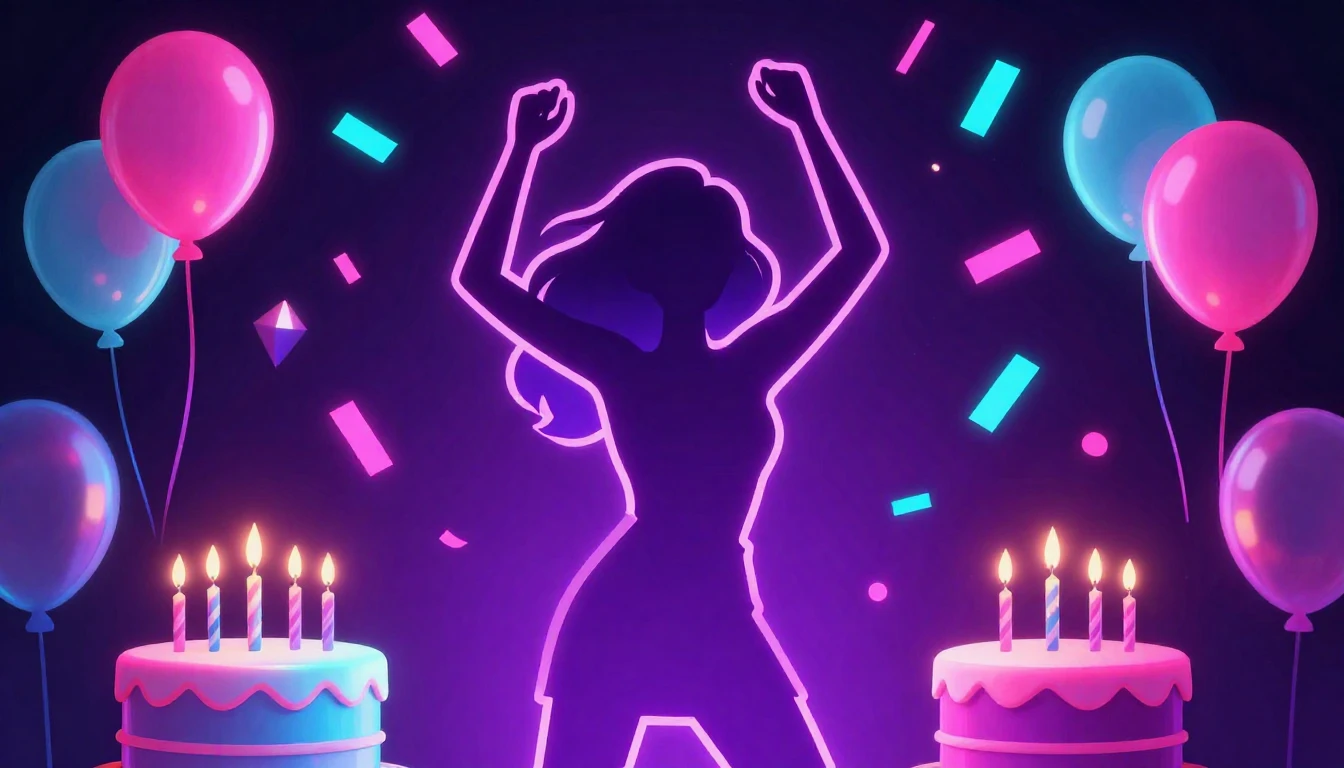 A vibrant and energetic neon-style illustration representing...