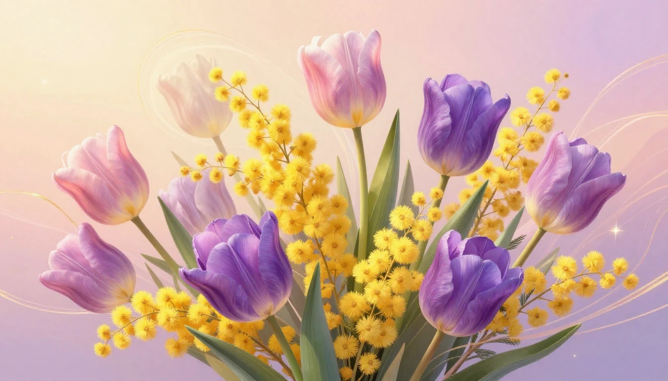 A vibrant and artistic composition featuring a variety of bl...