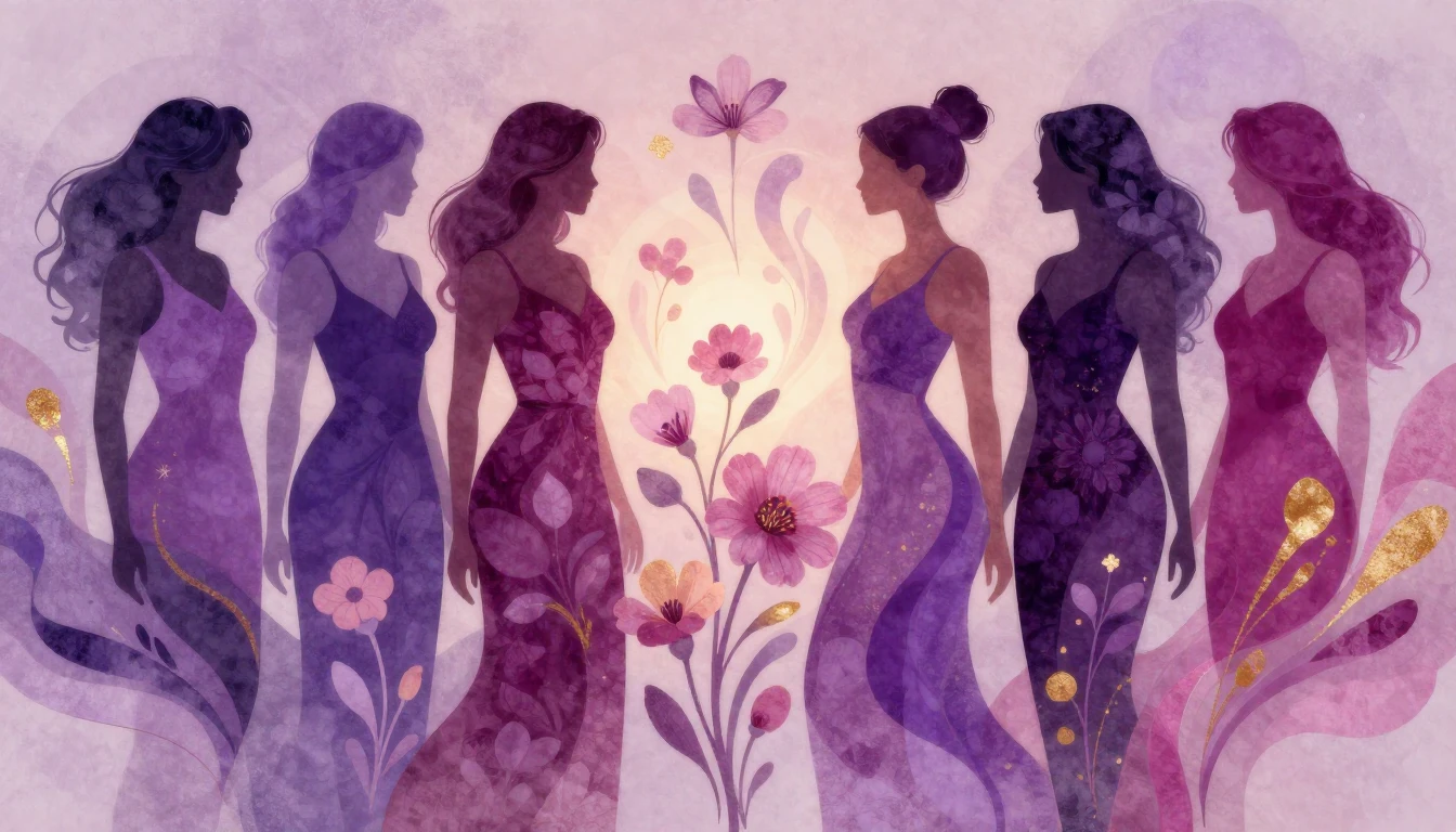 A vibrant and artistic representation of diverse feminine si...