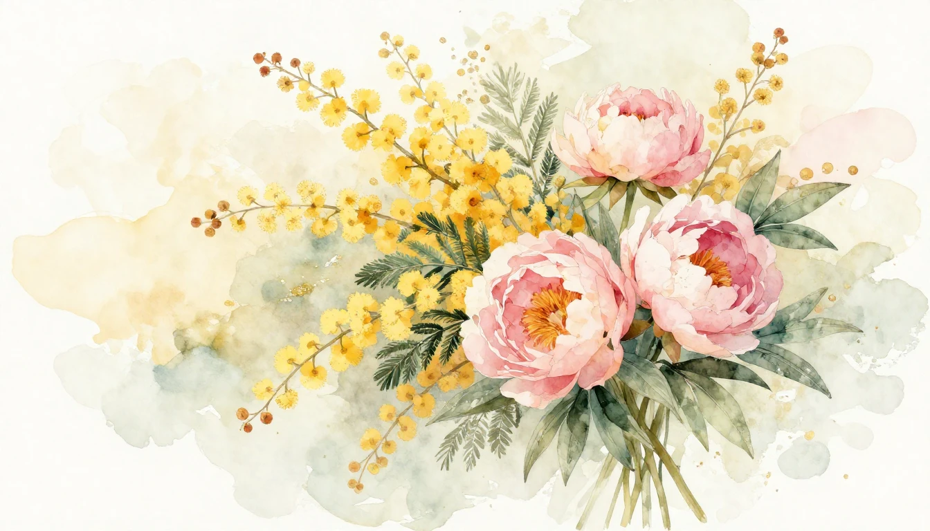 A beautiful watercolor illustration celebrating Spring and f...
