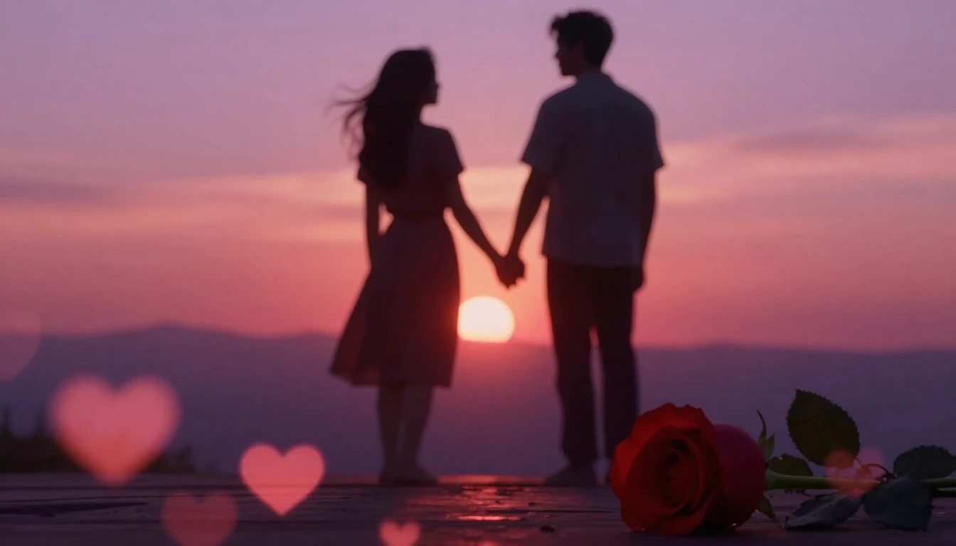 A romantic and emotional composition representing Valentine'...