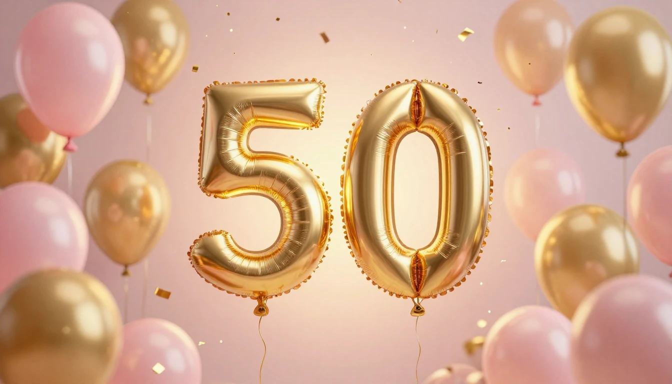 A festive and elegant birthday celebration concept art. A la...