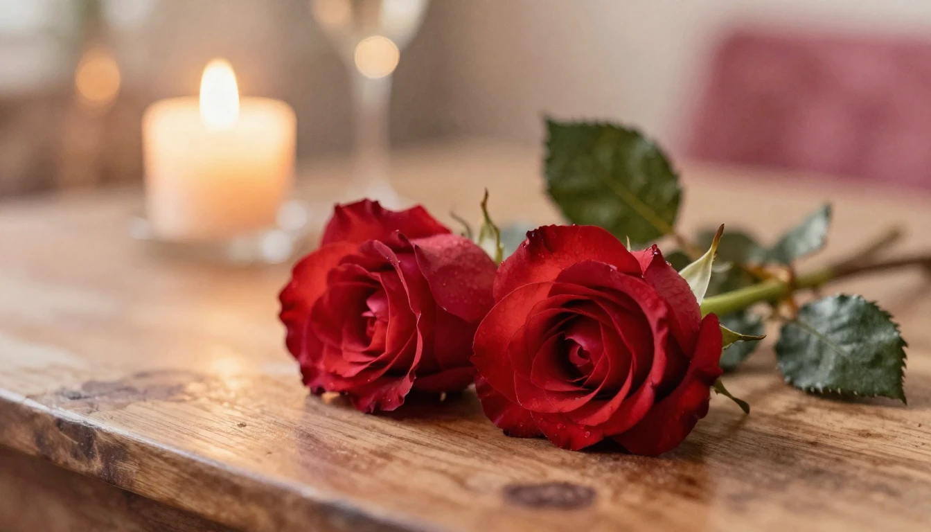 A soft and ethereal watercolor painting of two delicate red ...