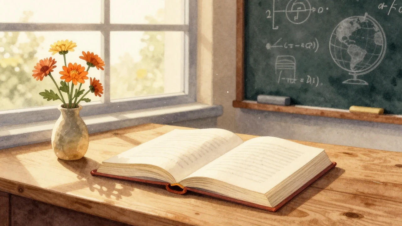 A beautiful watercolor illustration of an open book on a woo...