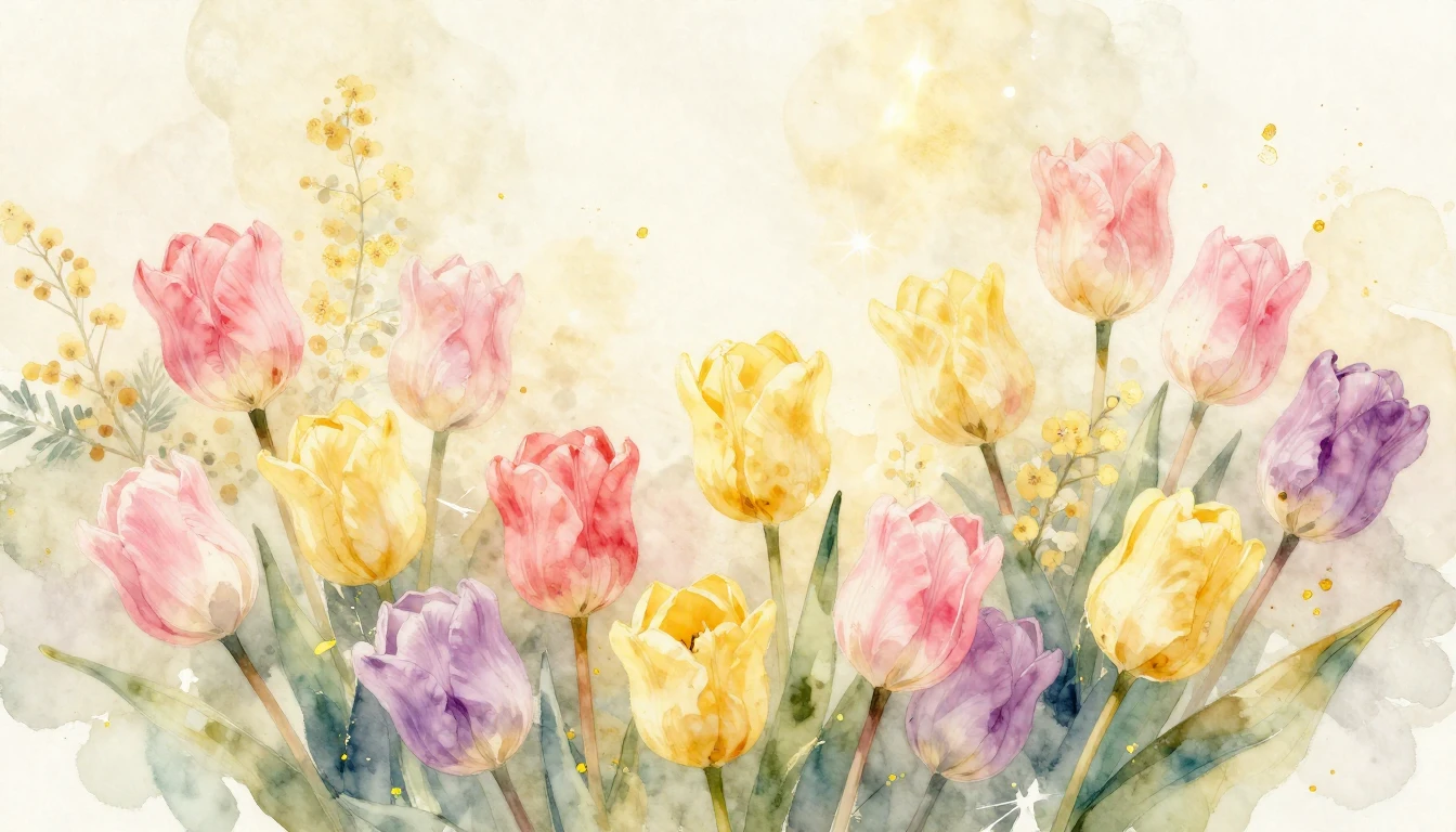A beautiful watercolor painting of delicate spring flowers l...
