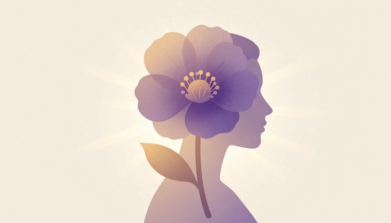 A minimalist and elegant composition featuring a stylized si...