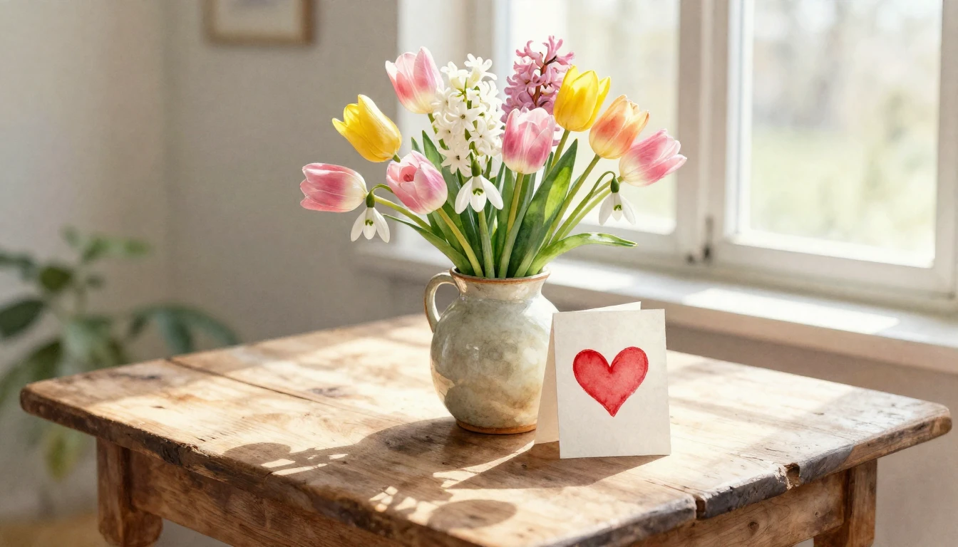 A beautiful and soft watercolor painting depicting a rustic ...