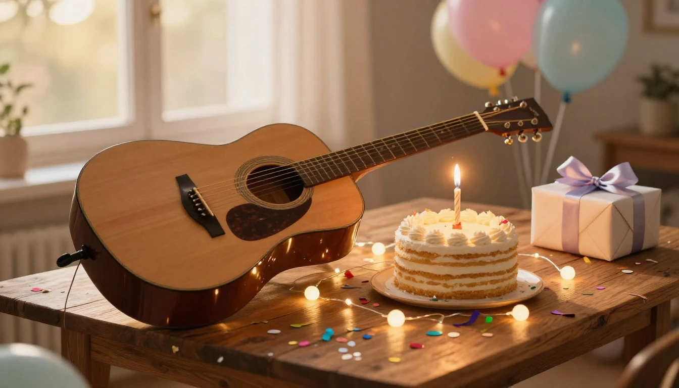 A heartwarming and joyful birthday celebration scene. A beau...