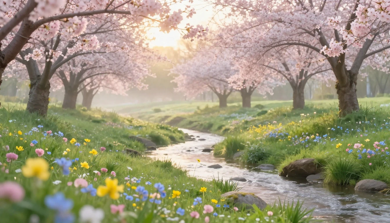A beautiful landscape capturing the essence of spring. In th...