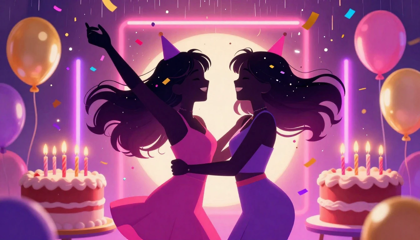 A vibrant and joyful digital art illustration representing a...