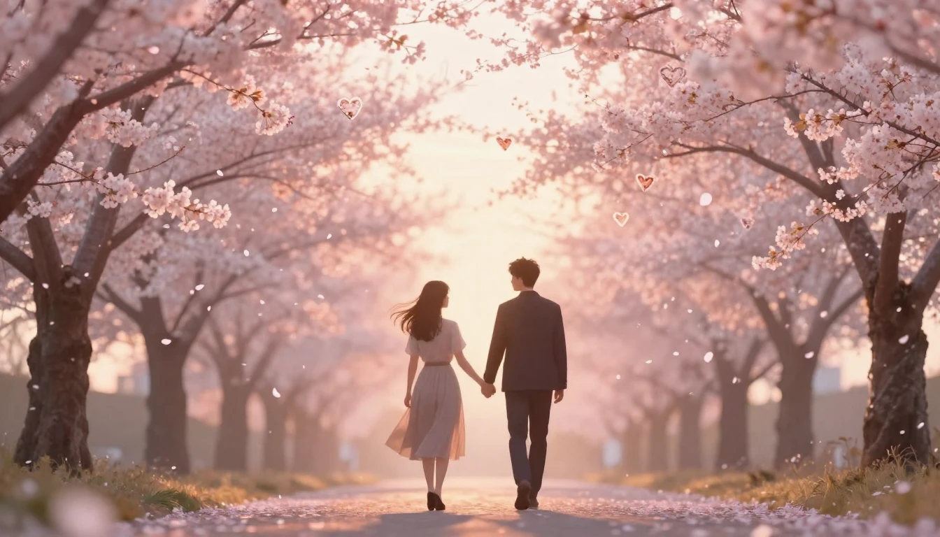 A romantic and dreamy composition featuring two silhouettes ...